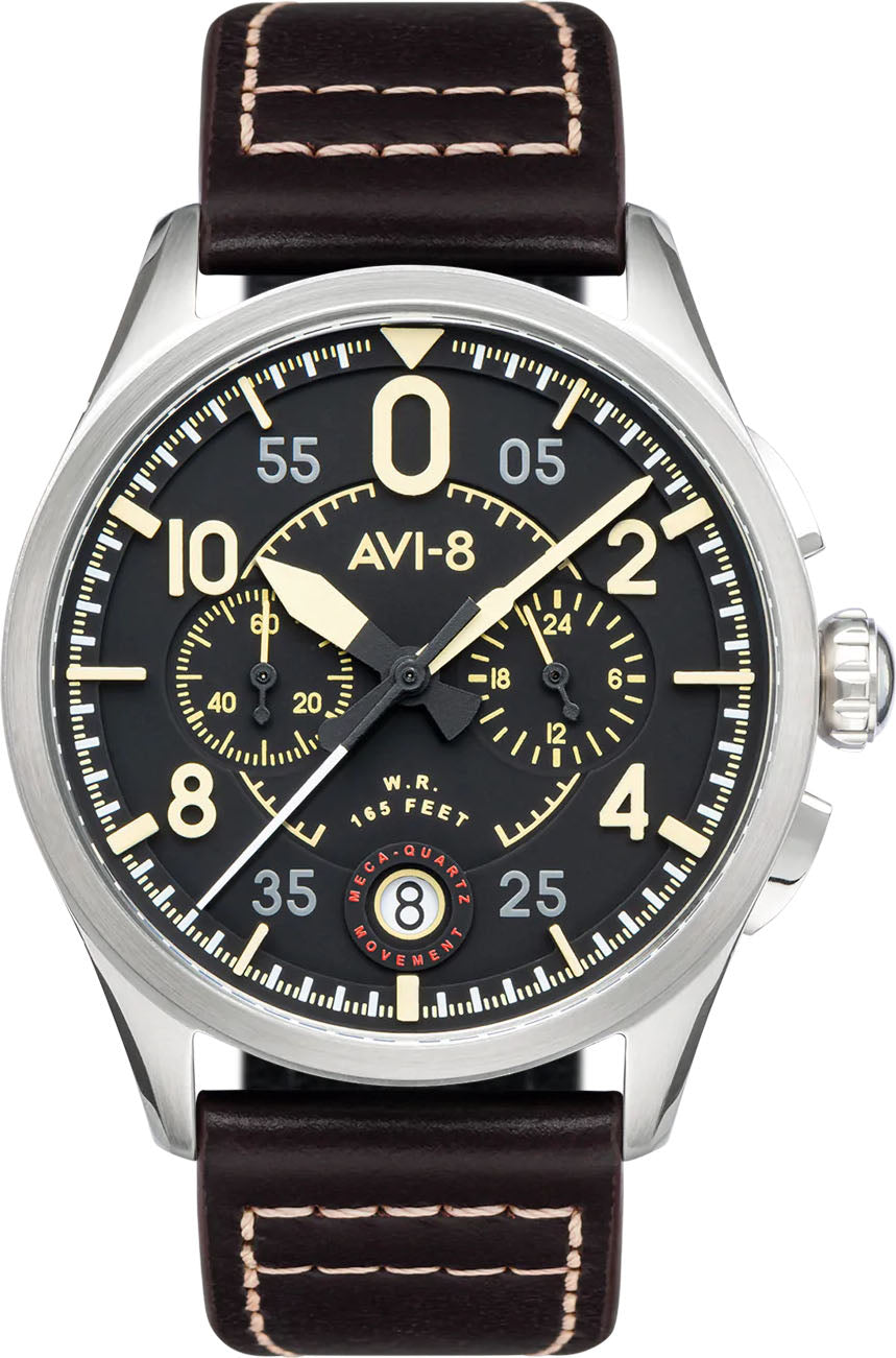 Photos - Wrist Watch AVI-8 Watch Spitfire Lock Chronograph Midnight Oak - Black AV-142 