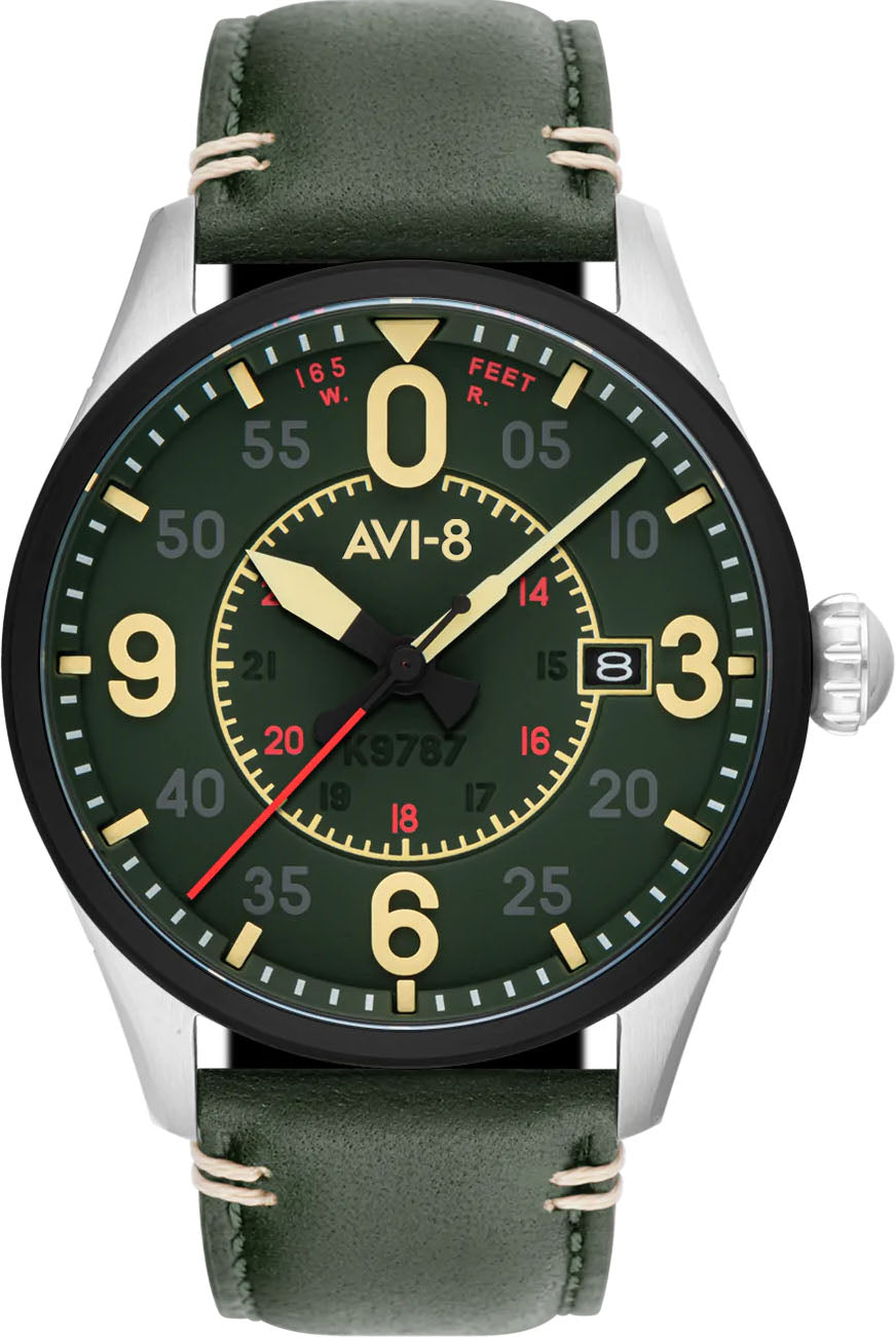 Photos - Wrist Watch AVI-8 Watch Spitfire Smith Automatic Reading - Green AV-148 
