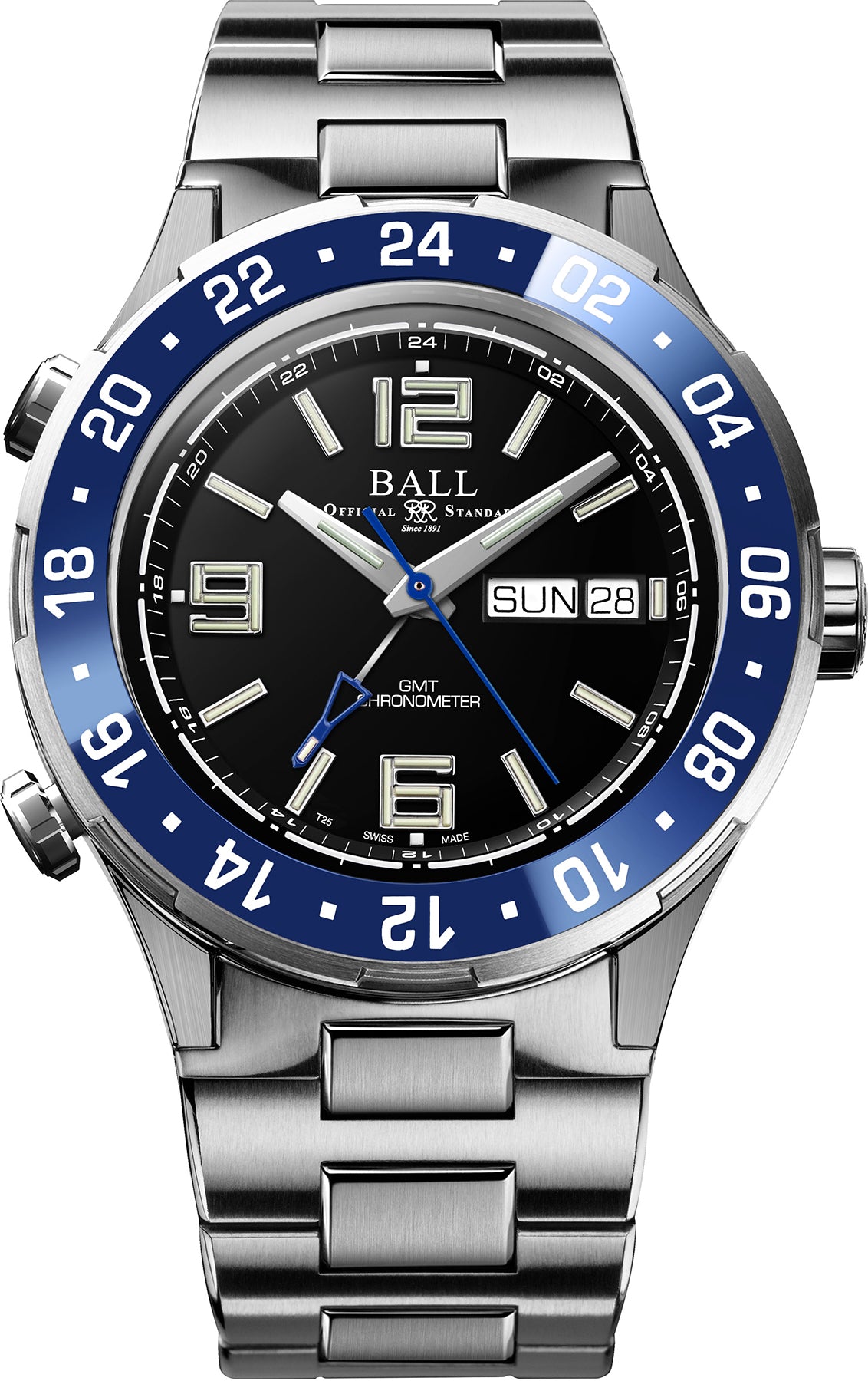 Photos - Wrist Watch Ball Watch Company Roadmaster Marine GMT Limited Edition - Black BL-2346 