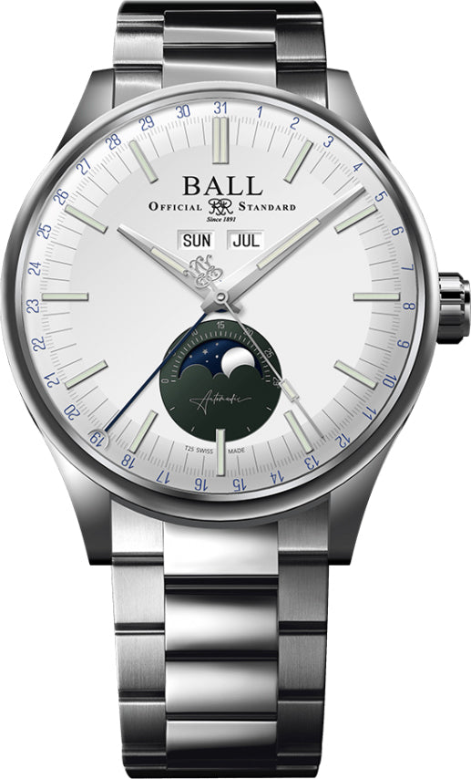 Photos - Wrist Watch Ball Watch Company Engineer II Moon Calendar Limited Edition - White BL-24 