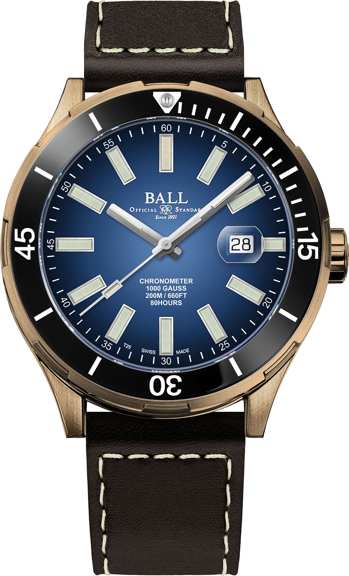 Photos - Wrist Watch Ball Watch Company Roadmaster M Marvelight Limited Edition Bronze - Blue B 