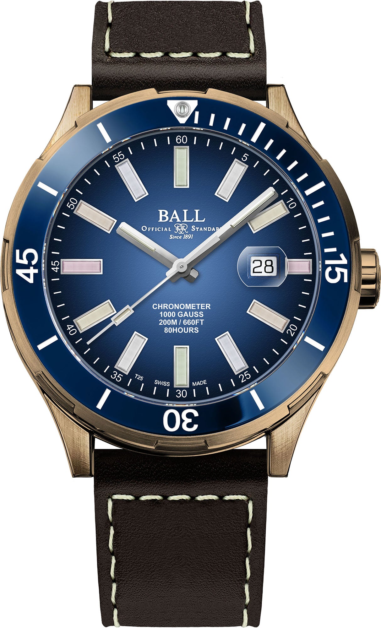 Photos - Wrist Watch Ball Watch Company Roadmaster M Marvelight Limited Edition Bronze - Blue B 