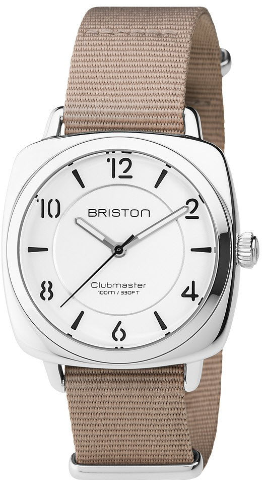 Photos - Wrist Watch Briston Watch Clubmaster Chic Polished Steel - White BST-175 