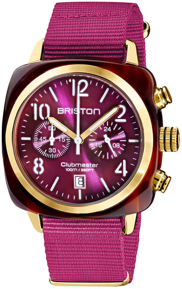 Photos - Wrist Watch Briston Watch Clubmaster Classic Acetate Gold - Pink BST-275 
