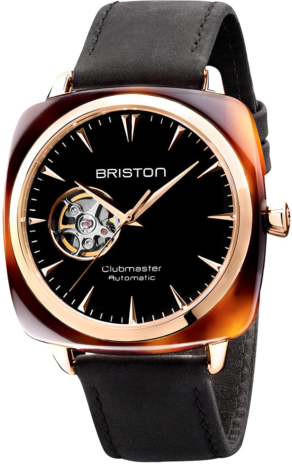 Photos - Wrist Watch Briston Watch Clubmaster Classic Acetate Gold - Black BST-288 