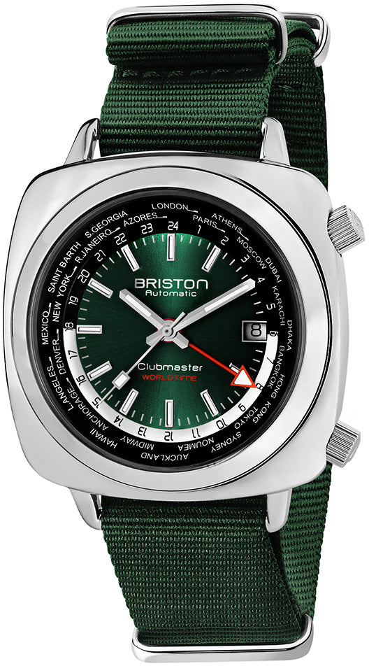 Photos - Wrist Watch Briston Watch Clubmaster Traveler Worldtime GMT Limited Edition - Green BS 