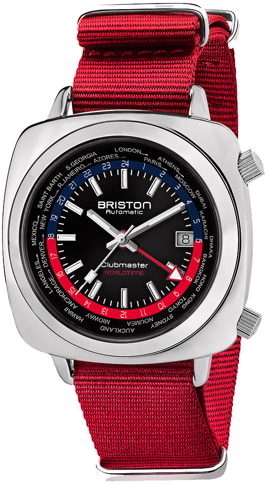 Photos - Wrist Watch Briston Watch Clubmaster Traveler Worldtime GMT Limited Edition - Black BS 