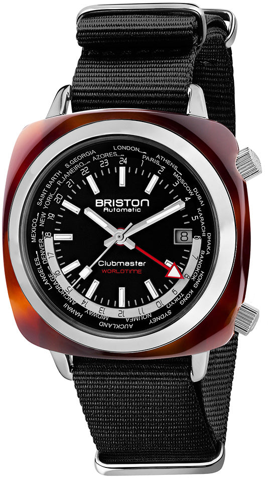 Photos - Wrist Watch Briston Watch Clubmaster Traveler Worldtime GMT Limited Edition - Black BS 