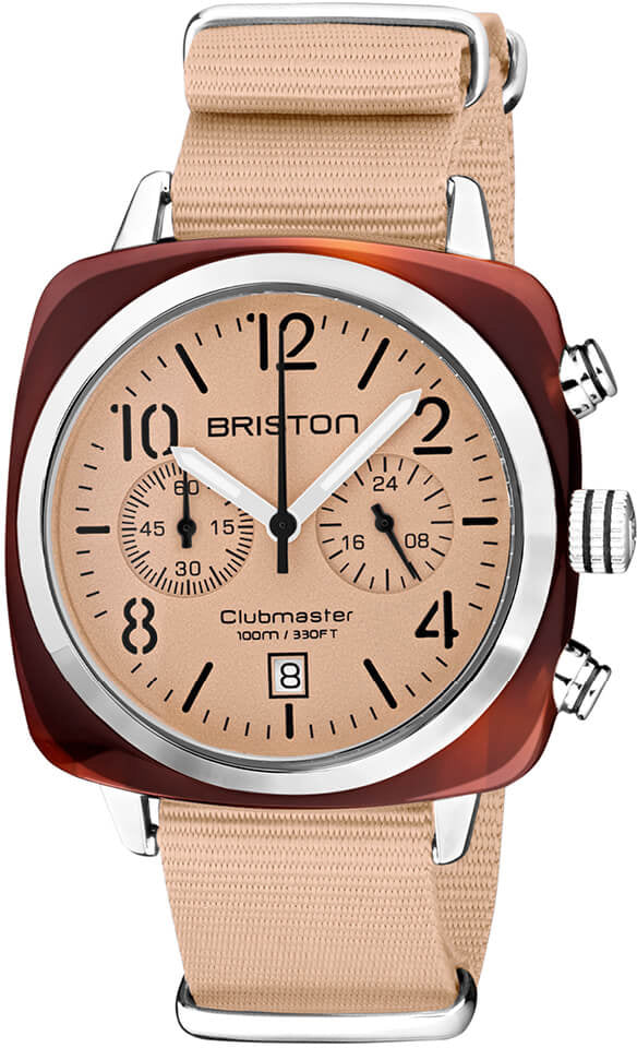 Photos - Wrist Watch Briston Watch Clubmaster Classic Chronograph Terracotta Nude - Cream BST-3 