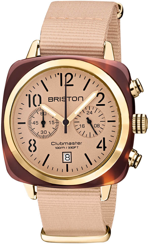 Photos - Wrist Watch Briston Watch Clubmaster Classic Chronograph Terracotta Nude - Cream BST-3 