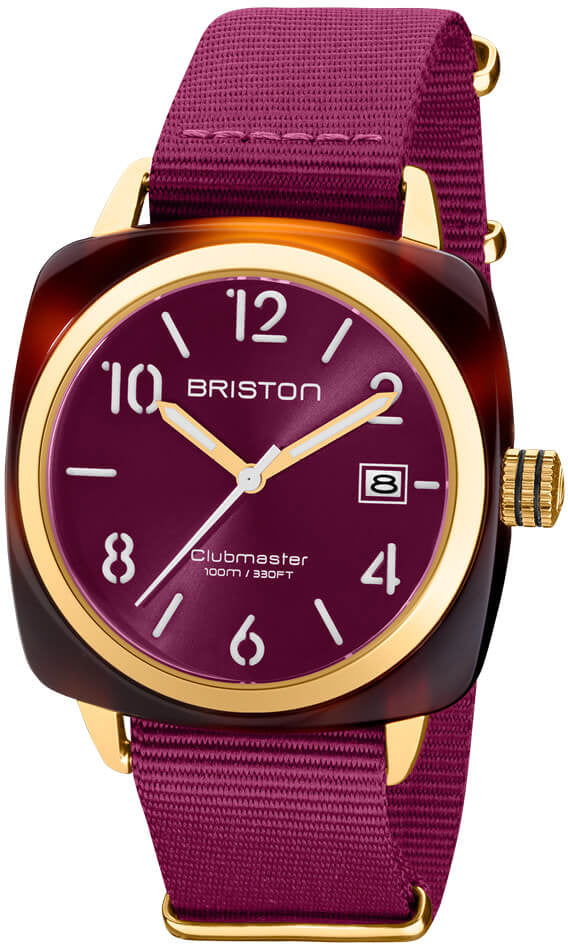 Photos - Wrist Watch Briston Watch Clubmaster Classic 3 Hands - Purple BST-343 