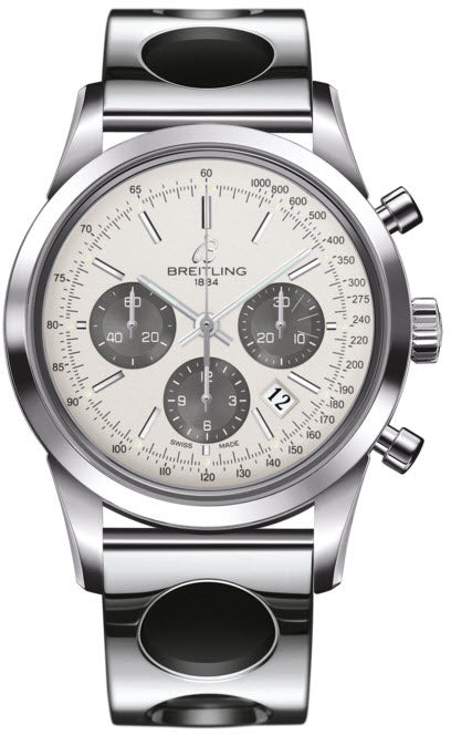 Breitling Watch Transocean Chronograph Mercury Silver