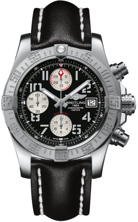 Breitling Watch Avenger II Steel Leather Tang Type