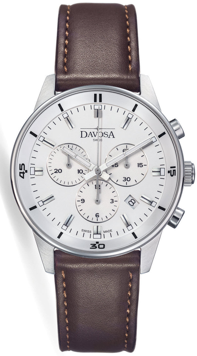 Photos - Wrist Watch Davosa Watch Vireo Chronograph - White DAV-102 