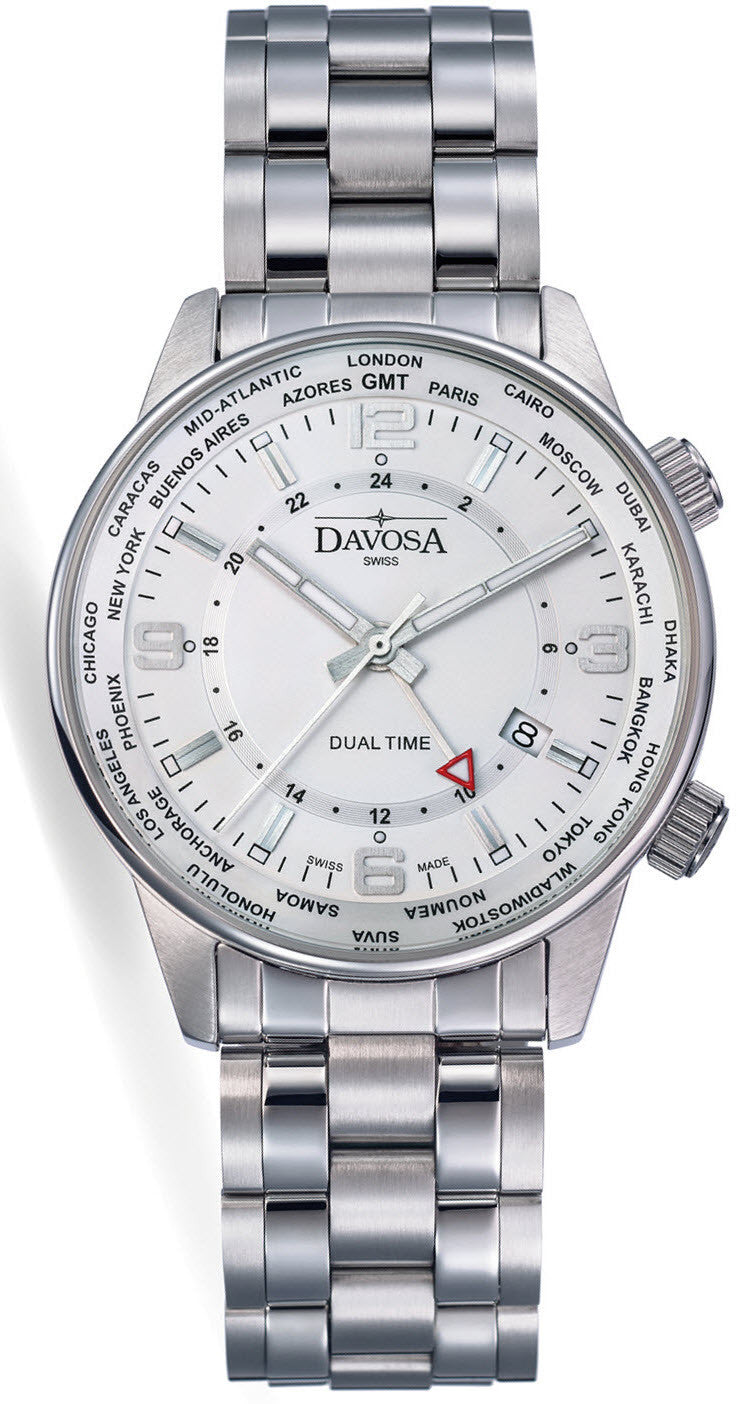 Photos - Wrist Watch Davosa Watch Vireo Dual Time - White DAV-112 