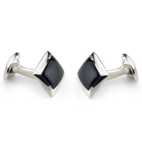 Deakin & Francis Cufflinks Sterling Silver Oblong Onyx Inlay C0146X0004 ...