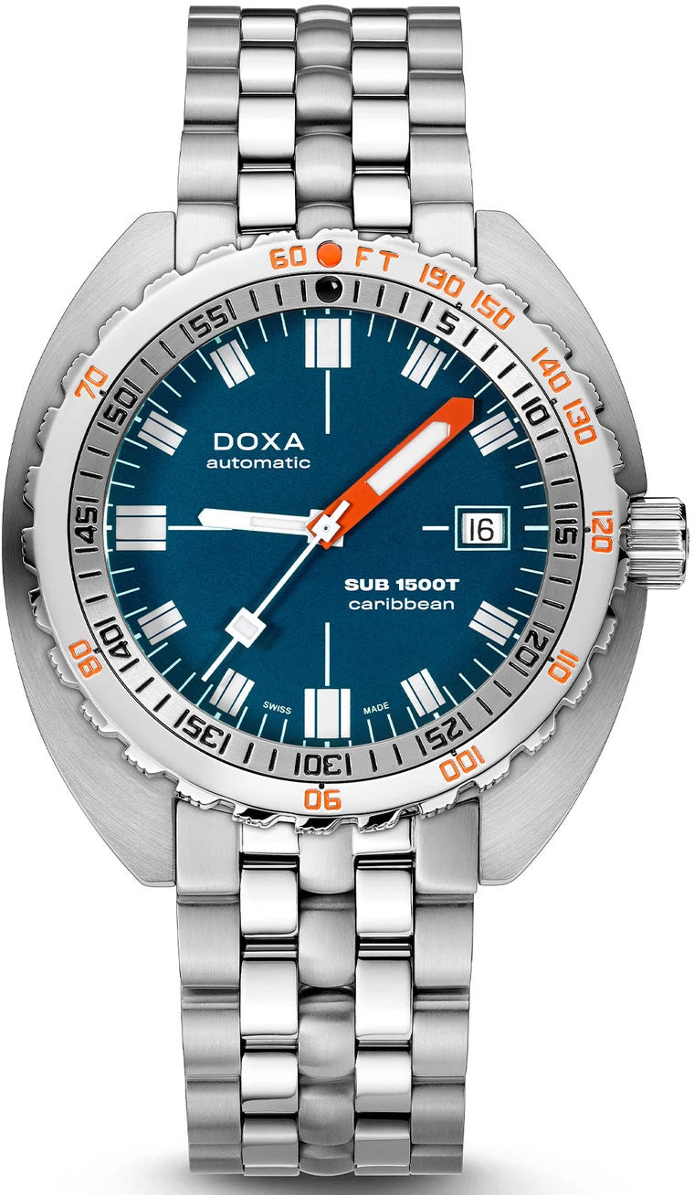 Photos - Wrist Watch DOXA Watch SUB 1500T Caribbean Bracelet - Blue DOX-061 