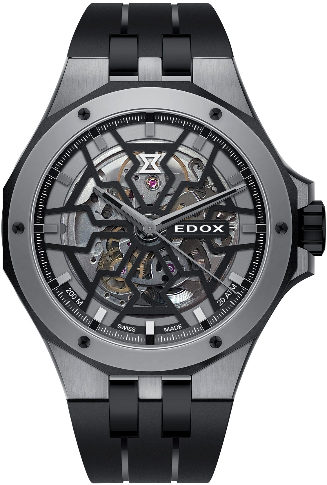 Photos - Wrist Watch EDOX Watch Delfin Mecano 3 Hands Skeleton - Silver EDX-048 