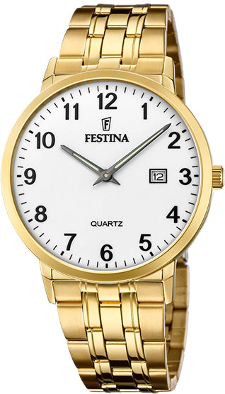 Photos - Wrist Watch FESTINA Two Hands Date Mens - White FST-090 