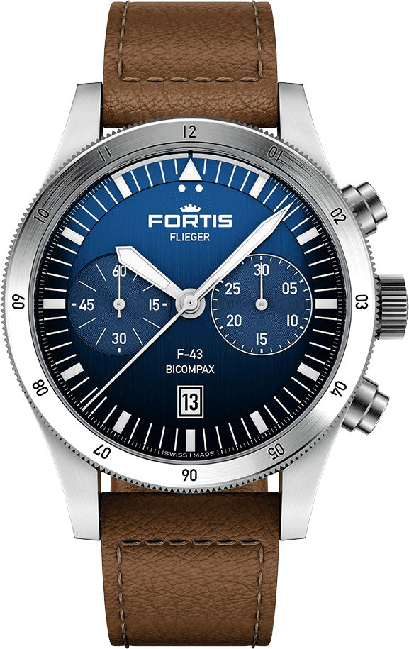 Photos - Wrist Watch Fortis Watch Flieger F-43 Bicompax Liberty Blue FT-653 