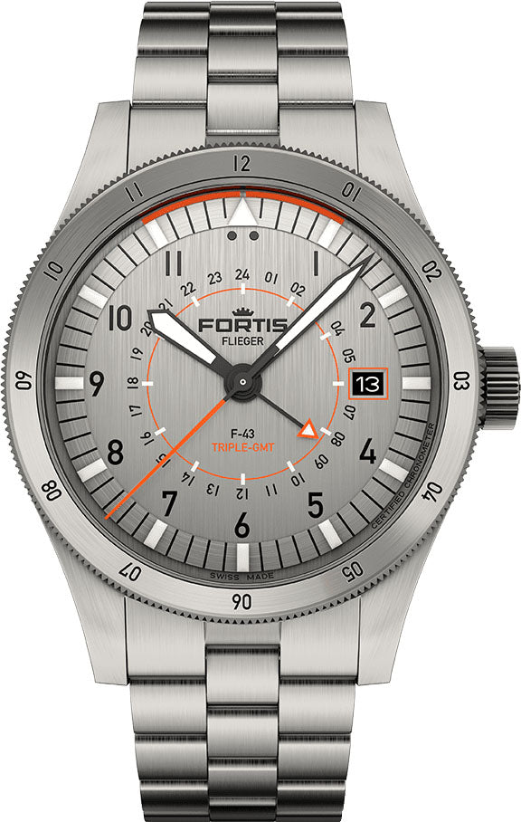 Photos - Wrist Watch Fortis Watch Flieger F-43 Triple-GMT Titanium FT-655 