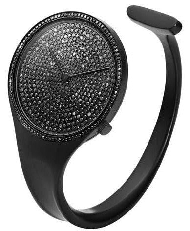 Georg Jensen Watch Vivianna Black PVD Black Pave Diamond Medium