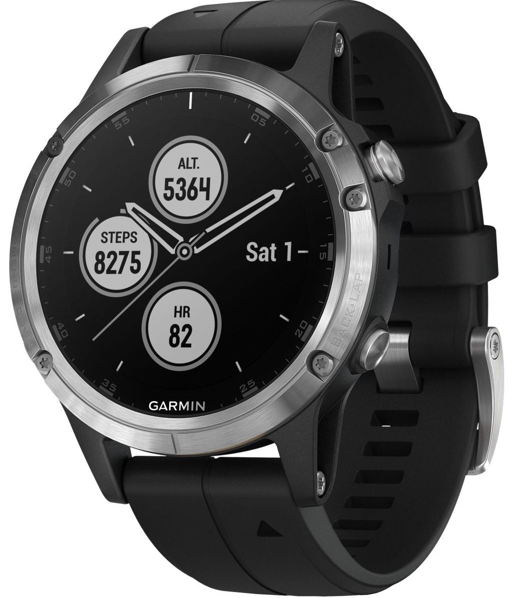 Garmin Watch Fenix 5 Plus Silver Black Band