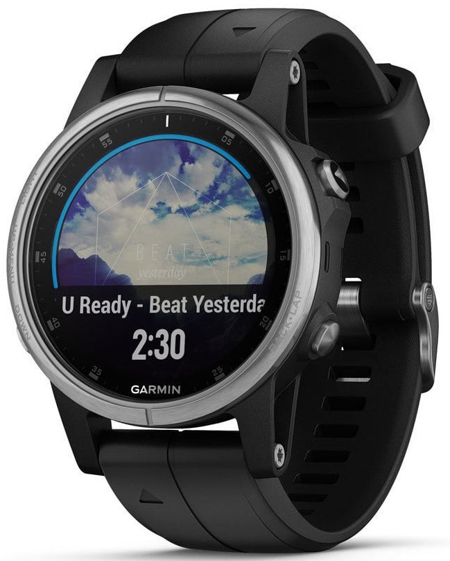 Garmin Watch Fenix 5S Plus Silver With Black Band D