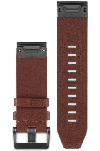 Photos - Watch Strap Garmin Watch Bands QuickFit 26 Amp Brown Leather D GMN-S-004 