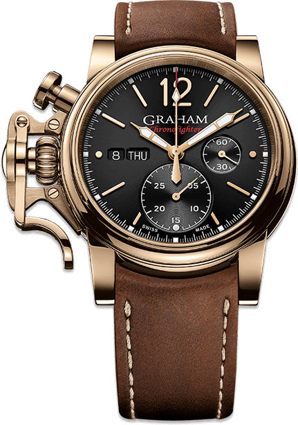 Photos - Wrist Watch Graham Watch Chronofighter Vintage Bronze Black Gold - Black GR-827 