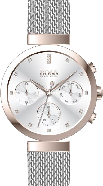 Photos - Wrist Watch Hugo Boss Watch Flawless Ladies D - Silver HBS-374 