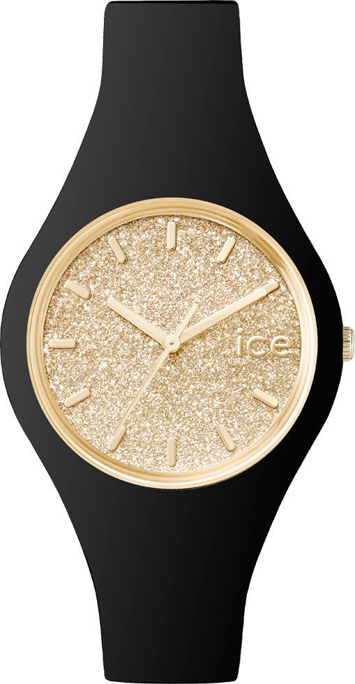Photos - Wrist Watch Ice-Watch Ice Watch Glitter Black Ladies - Gold ICE-175 