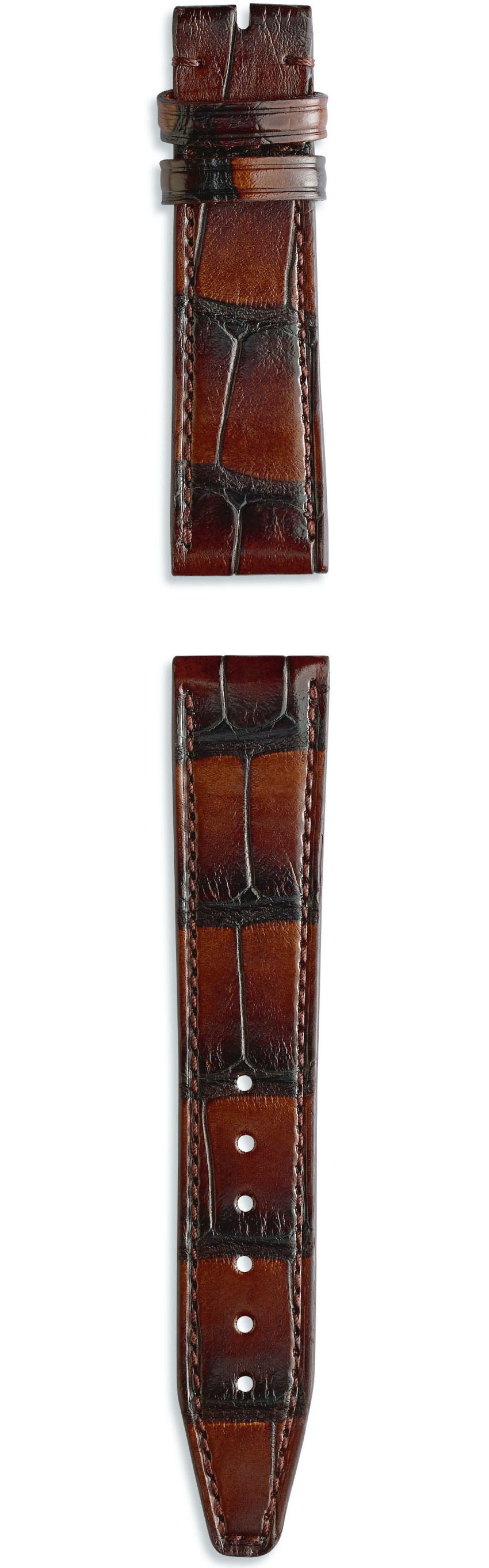 Photos - Watch Strap IWC Strap Alligator Marron Brown For Pin Buckle XL - Brown -S-096 