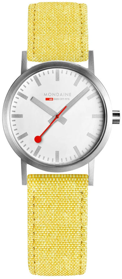 Photos - Wrist Watch Mondaine Watch Classic 30mm Modern Yellow - White MD-335 