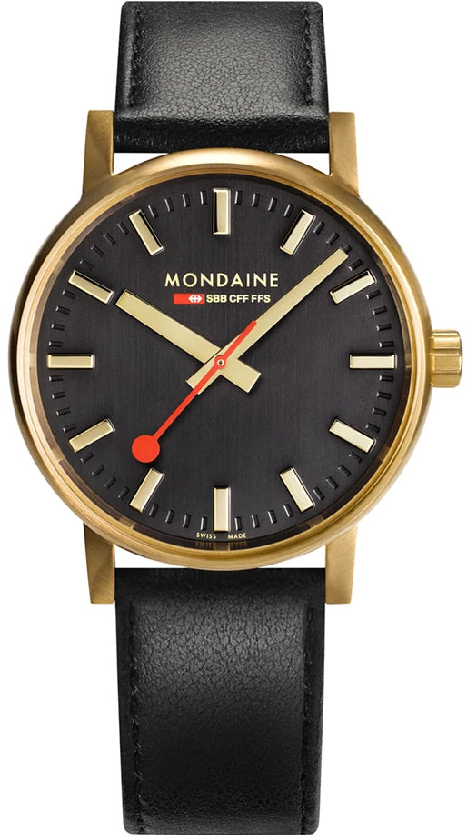 Photos - Wrist Watch Mondaine Evo2 40 Gold IP D - Black MD-364 