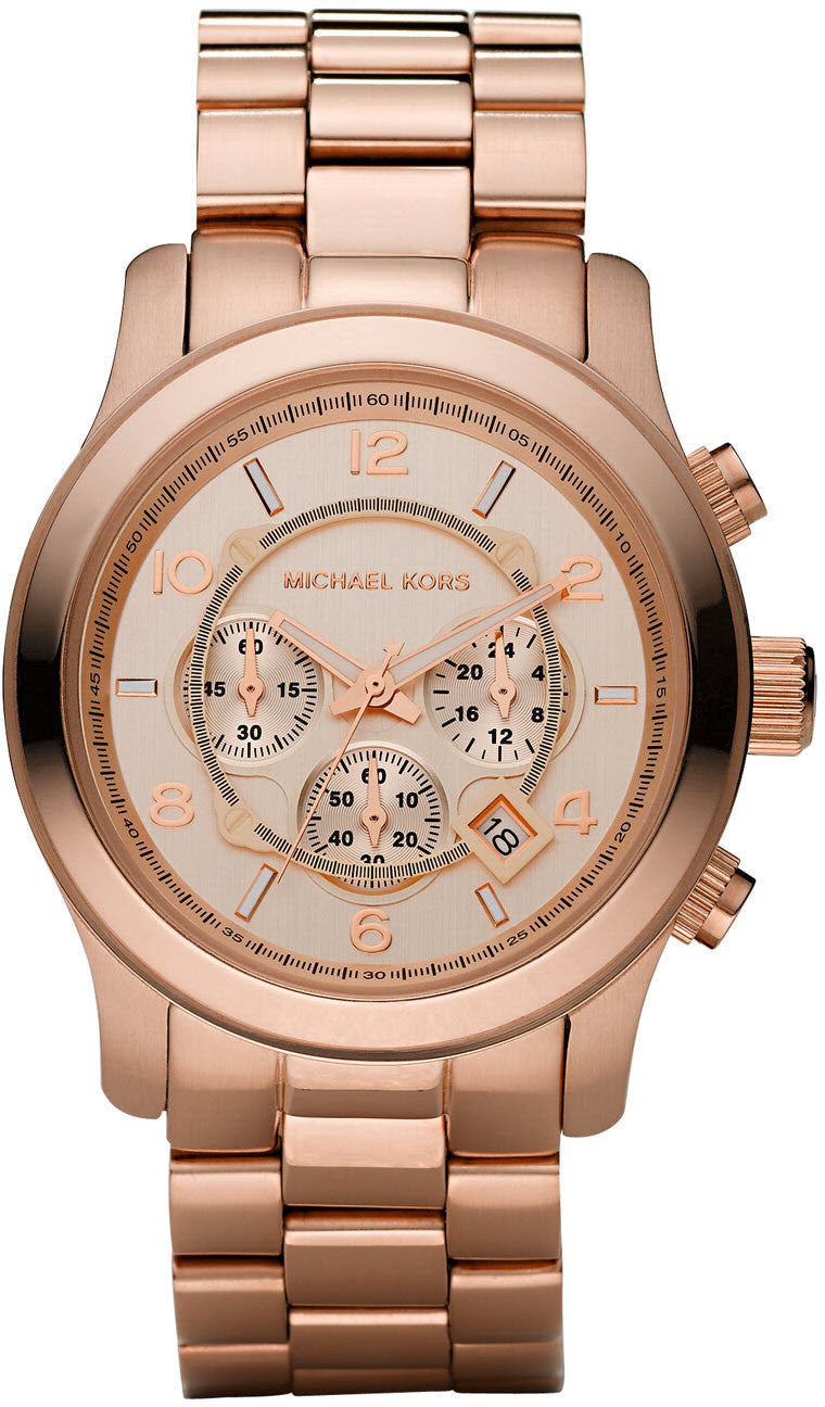 Michael Kors Runway Chronograph Rose Gold Womens Watch MK5128  Big Daddy  Watches