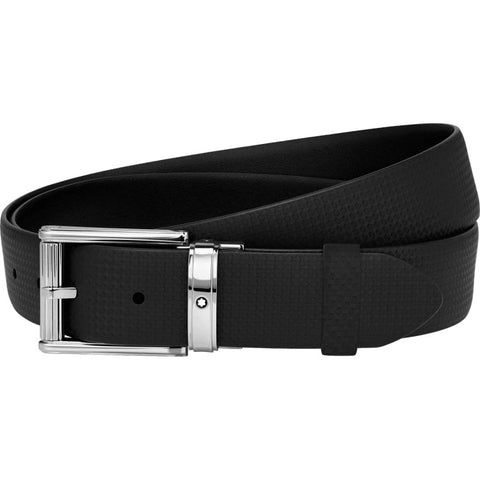 Montblanc Belt Rectangular Roll Shiny Ruthenium Coated Pin Buckle Black ...