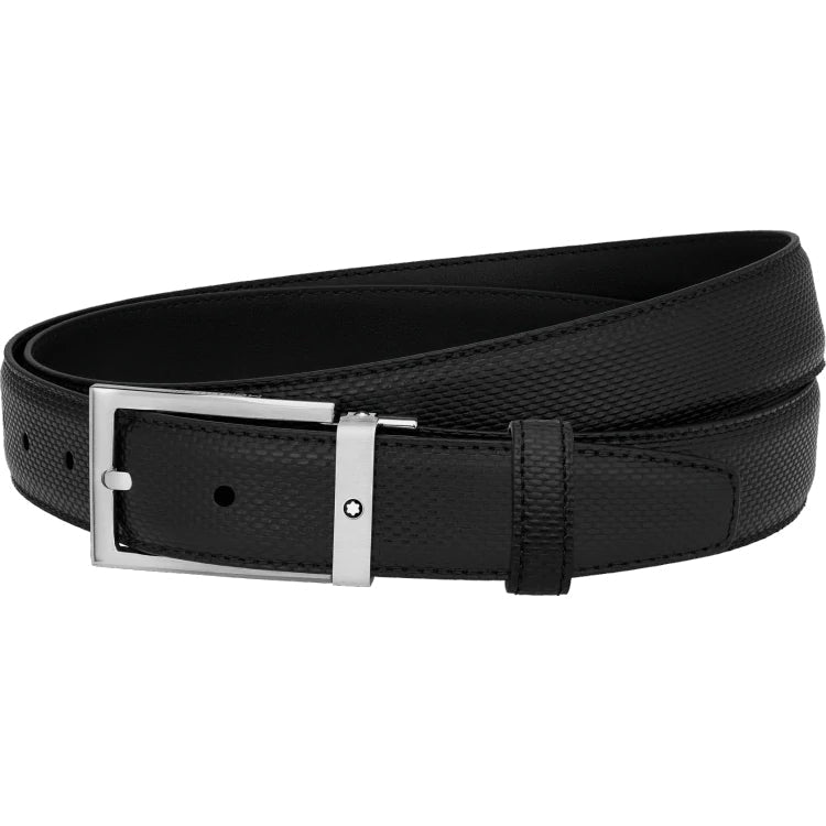 Montblanc Belt Rectangular Shiny And Brushed Stainless Steel Pin Buckle ...