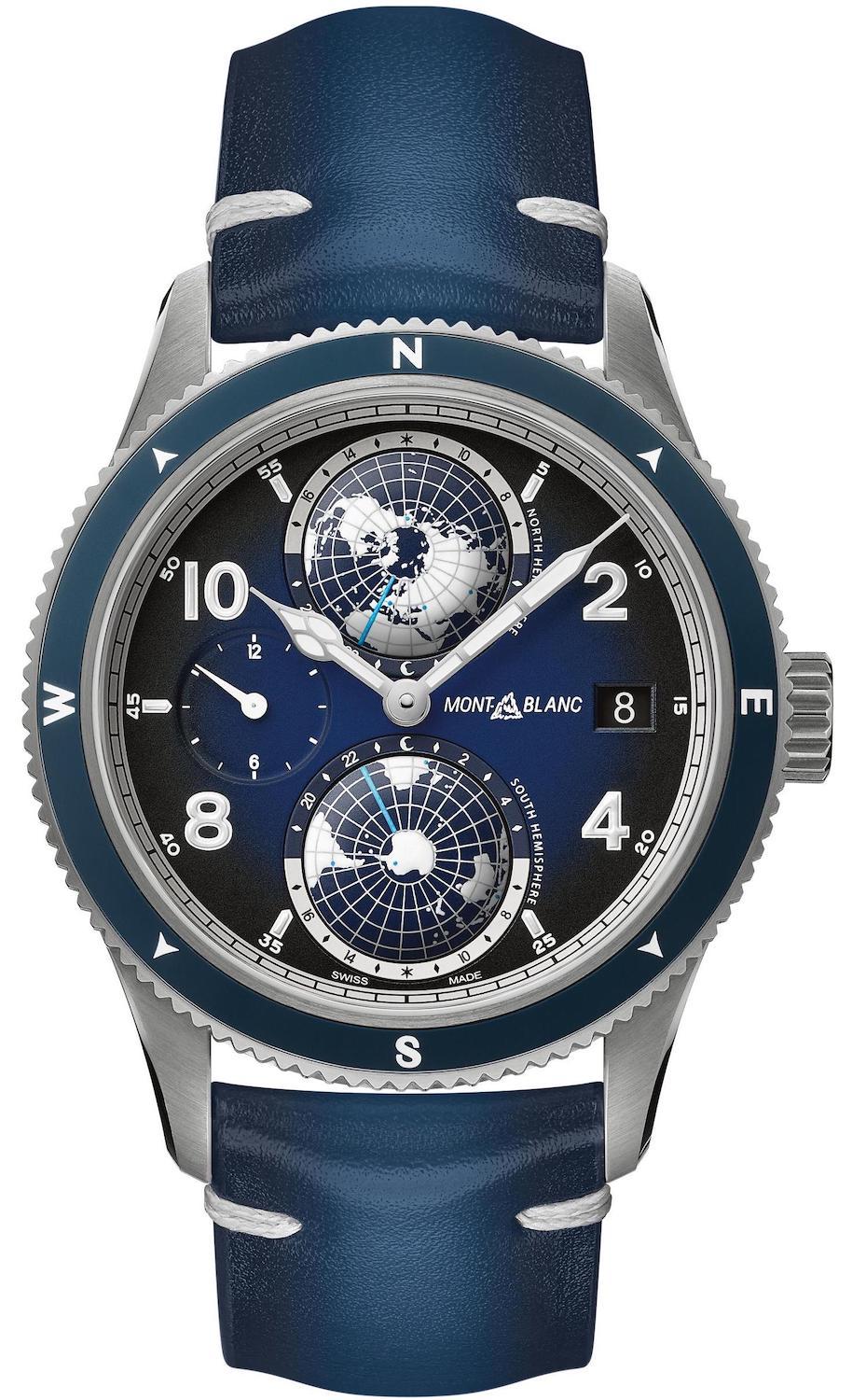 Photos - Wrist Watch Mont Blanc Montblanc Watch 1858 Geosphere - Blue MNTB-019 