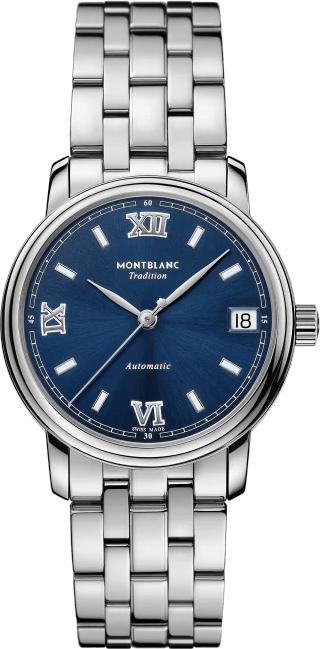 Photos - Wrist Watch Mont Blanc Montblanc Watch Tradition Automatic Date - Blue MNTB-144 