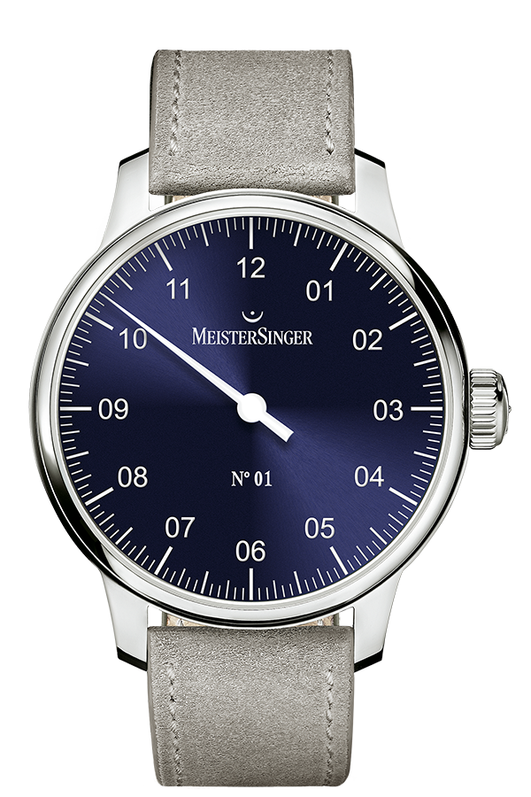 Photos - Wrist Watch MeisterSinger Watch N. 01 Mens Suede Grey - Blue MS-242 