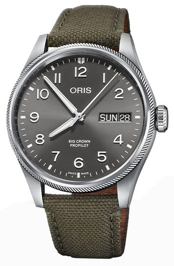 Photos - Wrist Watch Oris Big Crown ProPilot Big Day Date Textile - Grey OR-1646 