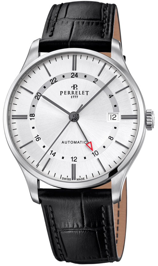 Photos - Wrist Watch Perrelet Watch Weekend GMT - Silver PLT-189 