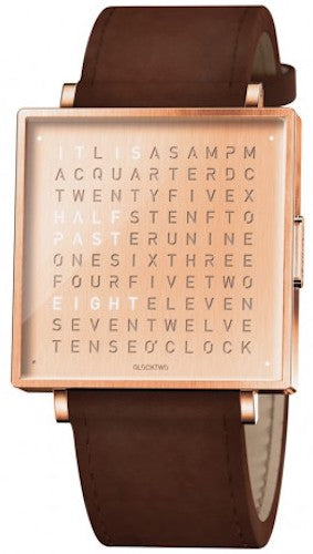 QLOCKTWO Watch W39 Fine Copper Leather D