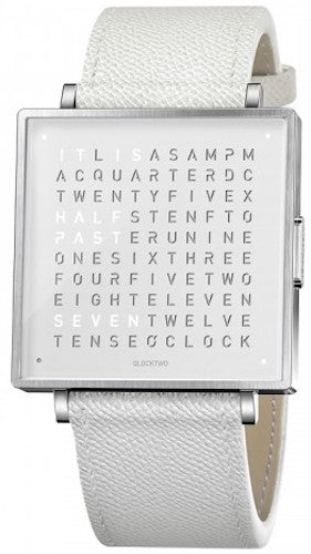 QLOCKTWO Watch W39 Pure White Leather