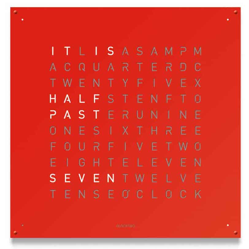 QLOCKTWO Earth 180 Red Pepper Wall Clock
