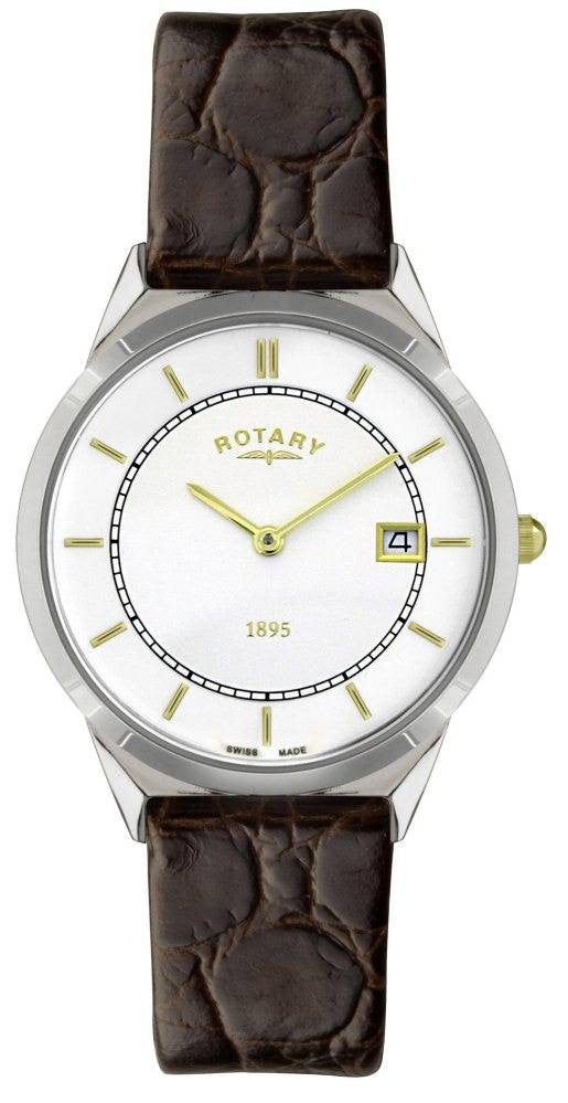 Photos - Wrist Watch Rotary Watch Ultra Slim Gents - White RTY-113 