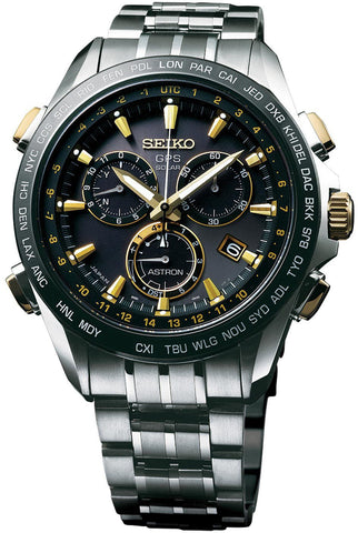 Seiko Astron Watch GPS Solar Chronograph Gold SSE007 Watch | Jura Watches