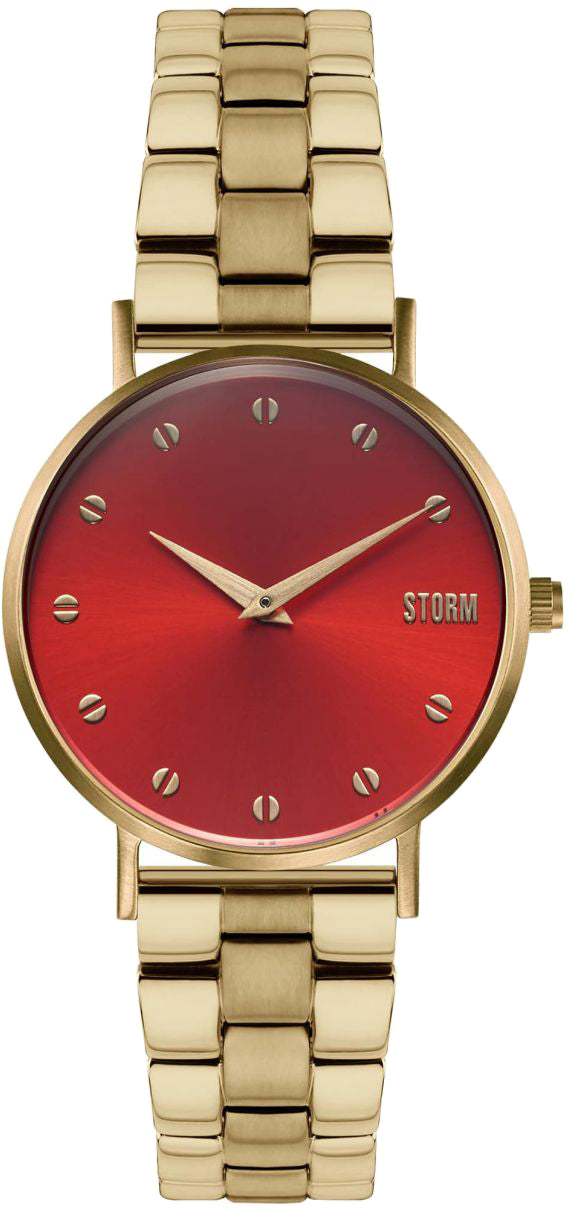 Photos - Wrist Watch Storm Watch Neoxa Metal Gold Red - Red SWC-078 