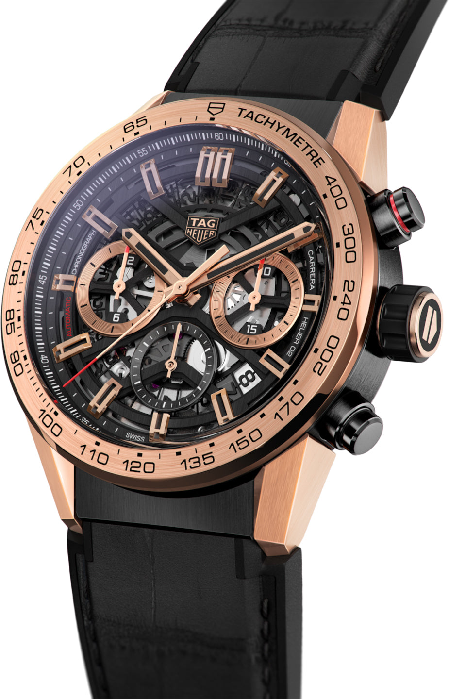 TAG Heuer Watch Carrera Automatic Chronograph Calibre Heuer 02 Rose Gold   Watch | Jura Watches
